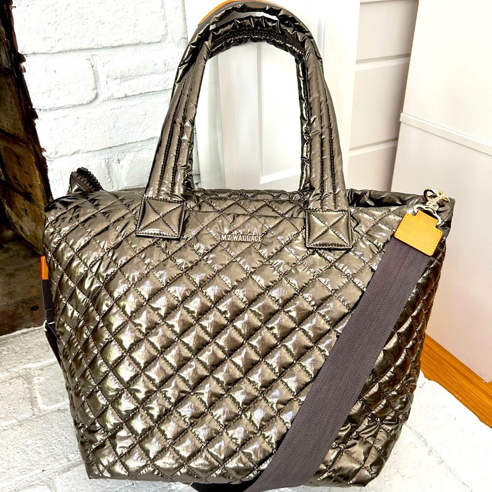 MZ Wallace Medium Metro Tote Deluxe, color moondust metallic